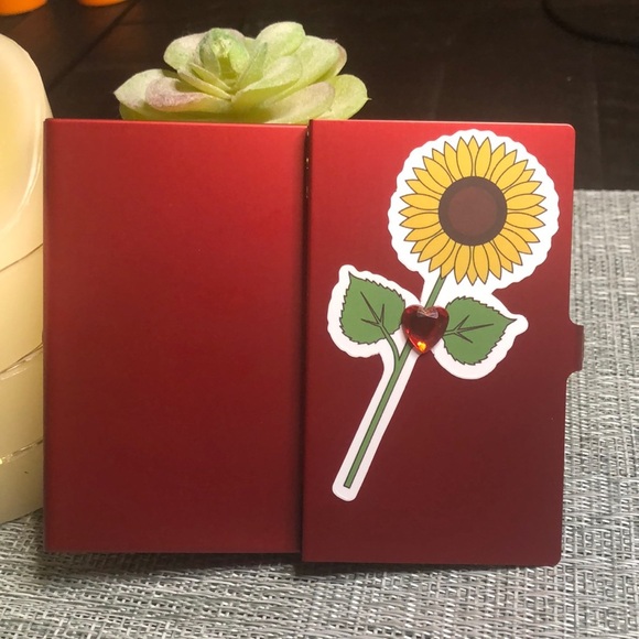 #48sun 🌻Card Holder Sunflower Red Metallic Business Card Holder🌻 - Picture 8 of 14